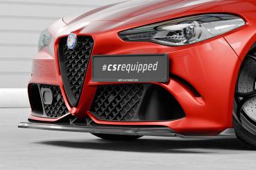 CSR Frontspoiler | Cup-Spoilerlippe mit ABE für Alfa Romeo Giulia Quadrifoglio CSL902-L schwarz matt (Lackierung erforderlich)