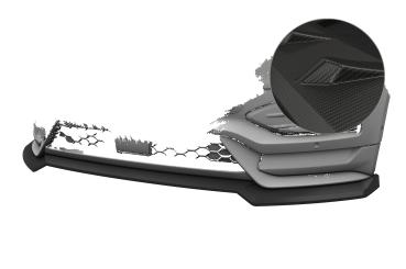 CSR Frontspoiler | Cup-Spoilerlippe mit ABE für Ford Edge MK2 ST-Line CSL912-M Carbon Look matt strukturiert (keine Lackierung erforderlich)