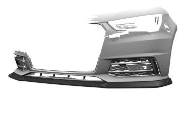 CSR Frontspoiler | Cup-Spoilerlippe mit ABE für Audi A1 (8X) S-Line CSL919-L schwarz matt (Lackierung erforderlich)