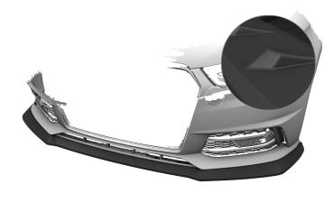 CSR Frontspoiler | Cup-Spoilerlippe mit ABE für Audi A1 (8X) S-Line CSL919-S schwarz matt strukturiert (keine Lackierung erforderlich)