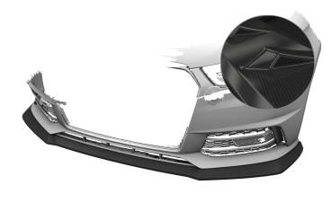 CSR Frontspoiler | Cup-Spoilerlippe mit ABE für Audi A1 (8X) S-Line CSL919-C Carbon Look Hochglanz (keine Lackierung erforderlich)