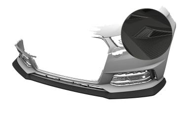 CSR Frontspoiler | Cup-Spoilerlippe mit ABE für Audi A1 (8X) S-Line CSL919-M Carbon Look matt strukturiert (keine Lackierung erforderlich)