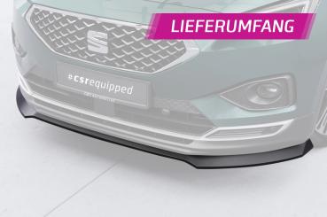 CSR Frontspoiler | Cup-Spoilerlippe mit ABE für Seat Tarraco CSL946-C Carbon Look glänzend (keine Lackierung erforderlich)