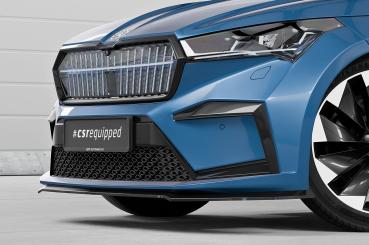 CSR Frontspoiler | Cup-Spoilerlippe mit ABE für Skoda Enyaq CSL971-C Carbon Look Hochglanz (keine Lackierung erforderlich)