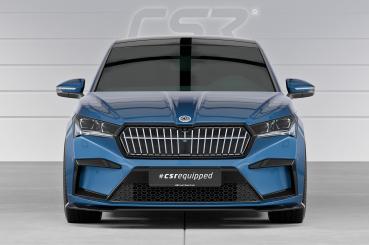 CSR Frontspoiler | Cup-Spoilerlippe mit ABE für Skoda Enyaq CSL971-C Carbon Look Hochglanz (keine Lackierung erforderlich)