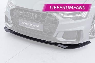 CSR Frontspoiler | Cup-Spoilerlippe mit ABE für Audi A6 / S6 C8 (Typ 4A) CSL976-M Carbon Look matt strukturiert (keine Lackierung erforderlich)