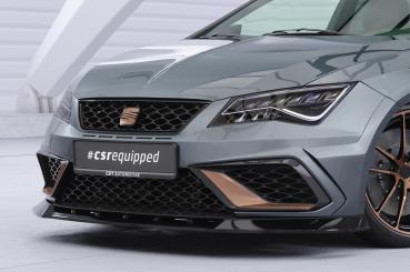CSR Frontspoiler | Cup-Spoilerlippe mit ABE für Seat Leon 3 (Typ 5F) Cupra R  CSL885-C Carbon Look glänzend (keine Lackierung erforderlich)