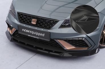 CSR Frontspoiler | Cup-Spoilerlippe mit ABE für Seat Leon 3 (Typ 5F) Cupra R  CSL885-C Carbon Look glänzend (keine Lackierung erforderlich)