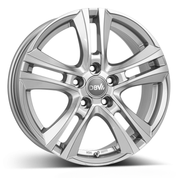 DBV Alufelge Andorra II hyper silber 7x17 ET35 5x100 Nabe 60.1mm KBA 53977