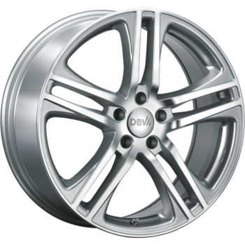 DBV Alufelge Mauritius silber metallic, front poliert 8x19 ET35 5x112 Nabe 57.1mm KBA 47258