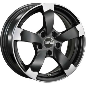 DBV Alufelge Torino II schwarz matt, poliert 8.5x19 ET30 5x112 Nabe 66.6mm KBA 48880