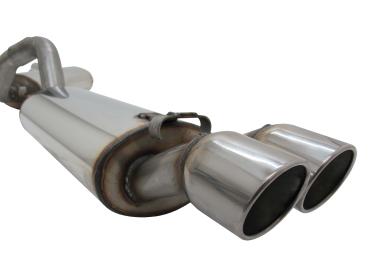 Novus Edelstahl Sportauspuffanlage ab Kat für Audi 80/90 Typ 89 Cabrio/Coupé/Limousine 1.6–2.8 – Endrohr 2x76 mm SR-Design – mit EG Genehmigung