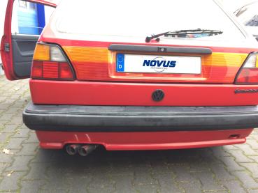 Novus Edelstahl Gruppe A Komplettanlagen 16V Look 2x60mm für VW Golf 2