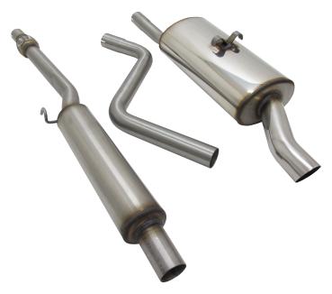 Novus Edelstahl Sportauspuffanlage ab Kat für VW Polo 86C 1.0–1.3 / G40 – Endrohr 1x60 mm S-Design – mit EG Genehmigung