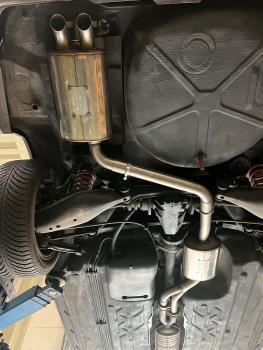 Novus Edelstahl Abgasanlage Original Look für Mercedes W201 mit Doppelflansch – EG-Genehmigung