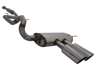 Novus Edelstahl Gruppe A Komplettanlage ab Kat für Ford Focus MK3 ST Turnier (Bj. 2012–, inkl. Facelift) – 2.0 T – Endrohr 2x100 mm MS-Design – mit EG Genehmigung