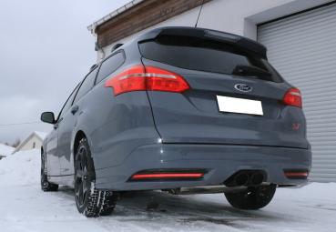 Fox passend für Ford Focus III ST Turnier Endschalldämpfer quer Ausgang mittig - 2x115x85 Typ 32 mittig schwarz beschichtet FO032055-348s