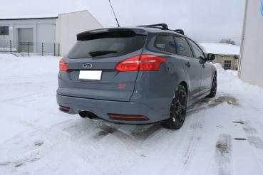 Fox passend für Ford Focus III ST Turnier Endschalldämpfer quer Ausgang mittig - 2x115x85 Typ 32 mittig schwarz beschichtet FO032055-348s