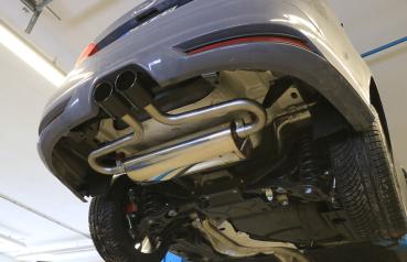 Fox passend für Ford Focus III ST Turnier Endschalldämpfer quer Ausgang mittig - 2x115x85 Typ 32 mittig schwarz beschichtet FO032055-348s