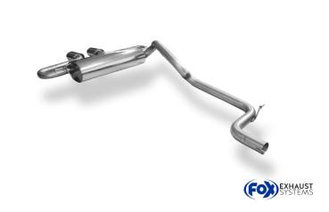 Fox passend für Ford Focus III ST Fließheck Diesel Endschalldämpfer quer Ausgang mittig inkl. Verbindungsrohr - 2x115x85 Typ 32 mittig FO032085-348