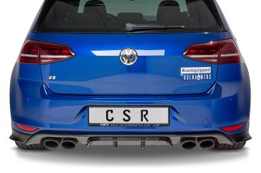 CSR Diffusor | Heckansatz mit ABE für VW Golf 7 R / R-Line HA253-C Carbon Look glänzend (keine Lackierung erforderlich)