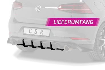 CSR Racing Diffusor | Heckansatz für VW Golf 7 (Typ AU) GTI TCR HA311-L Lackierung erforderlich (schwarz matt)