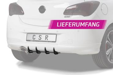 CSR Racing Diffusor | Heckansatz für Opel Corsa E Gsi HA321-L schwarz matt (Lackierung erforderlich)