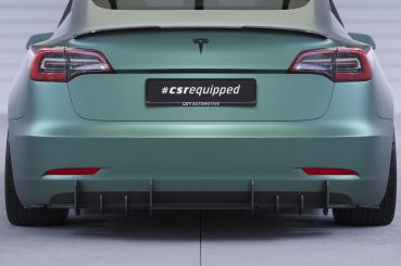 CSR Racing Diffusor | Heckansatz für Tesla Model 3 HA412-B mit CSR-Logo Lackierung erforderlich (schwarz matt)