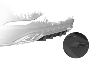 CSR Diffusor | Heckansatz mit ABE für VW Polo 6 2G (Typ AW) R-Line HA440-L schwarz matt (Lackierung erforderlich)