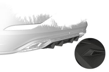 CSR Diffusor | Heckansatz mit ABE für VW Polo 6 2G (Typ AW) R-Line HA440-M Carbon Look matt strukturiert (keine Lackierung erforderlich)