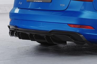 CSR Diffusor | Heckansatz mit ABE für Audi A3 8V S-Line Limo / Cabrio HA448-L schwarz matt (Lackierung erforderlich)
