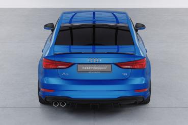 CSR Diffusor | Heckansatz mit ABE für Audi A3 8V S-Line Limo / Cabrio HA448-L schwarz matt (Lackierung erforderlich)