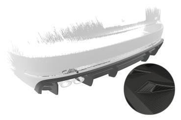 CSR Diffusor | Heckansatz mit ABE für Audi A4 B9 (Typ 8W) HA469-M Carbon Look matt strukturiert (keine Lackierung erforderlich)