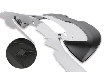 CSR Heckspoiler | Heckflügel mit ABE für Renault Twingo 3 HF742-M Carbon Look matt strukturiert (keine Lackierung erforderlich)