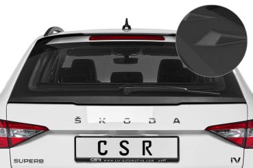 CSR Heckspoiler | Heckflügel mit ABE für Skoda Superb III (Typ 3V) Combi HF749-S schwarz matt strukturiert (keine Lackierung erforderlich)