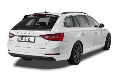 CSR Heckspoiler | Heckflügel mit ABE für Skoda Superb III (Typ 3V) Combi HF749-S schwarz matt strukturiert (keine Lackierung erforderlich)