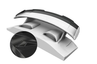 CSR Heckspoiler | Heckflügel mit ABE für Porsche 911/991 (991,2) GT3 HF777-C Carbon Look Hochglanz (keine Lackierung erforderlich)