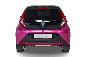 CSR Heckspoiler | Heckflügel mit ABE für Toyota Aygo 2 HF853-C Carbon Look Hochglanz (keine Lackierung erforderlich)