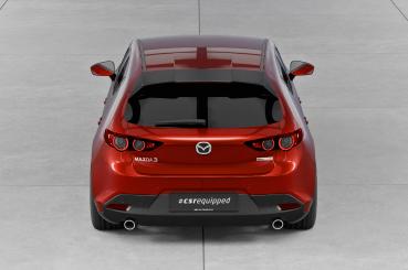 CSR Heckspoiler | Heckflügel mit ABE für Mazda 3 (Typ BP) Schrägheck HF894-C Carbon Look Hochglanz (keine Lackierung erforderlich)