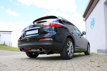 Fox Endschalldämpfer quer 129x106 Typ 32 rechts/links für Infiniti EX37 (ab 2010) – Edelstahl, Rohr 55 mm, EG-Gutachten