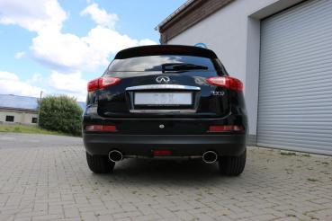 Fox Endschalldämpfer quer 129x106 Typ 32 rechts/links für Infiniti EX37 (ab 2010) – Edelstahl, Rohr 55 mm, EG-Gutachten