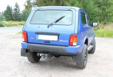 Fox Endschalldämpfer quer 1x90 Typ 10 links für Lada Niva 4x4 Urban (ab 2010) – Edelstahl, Rohr 45 mm, EG-Gutachten