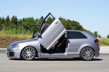 LSD Doors Flügeltürsystem für Audi A3 (8P) 2003–2013 – Komplett Kit für Fahrer- & Beifahrertür – inkl. Kabelsatz – Teilegutachten (§19.3)