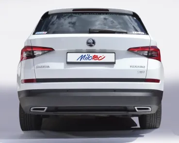 Milotec - Auspuff-Dummies silber für Skoda Kodiaq NS inkl. Facelift ohne Scout oder Sportline