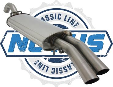 Novus Classic-Line Serien Endschalldämpfer für VW Golf 2 GTI – Edelstahl – mit E-Prüfzeichen