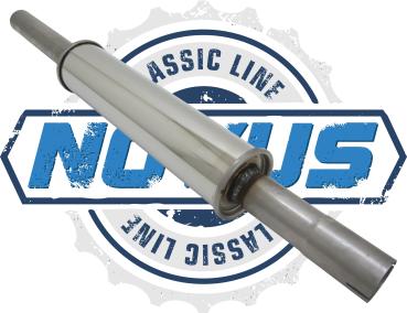 Novus Classic-Line Serien Vorschalldämpfer aus Edelstahl für VW Golf 2 / Jetta 2 / Passat 35i – Anschluss 50 mm, mit E-Prüfzeichen