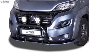 RDX Frontspoilerlippe VARIO-X für FIAT Ducato (250 / 2014+) & CITROEN Jumper (Y, 250L / 2014+) & OPEL Movano (Y / 2021+) & PEUGEOT Boxer (Y / 2014+) & RAM ProMaster (2013+) (passend für die Modelle mit Radlaufverbreiterungen, z.B. Maxi) Spoilerlippe