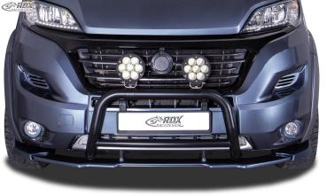 RDX Frontspoilerlippe VARIO-X für FIAT Ducato (250 / 2014+) & CITROEN Jumper (Y, 250L / 2014+) & OPEL Movano (Y / 2021+) & PEUGEOT Boxer (Y / 2014+) & RAM ProMaster (2013+) (passend für die Modelle mit Radlaufverbreiterungen, z.B. Maxi) Spoilerlippe
