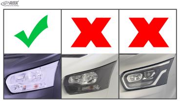 RDX Scheinwerferblenden für FORD Transit (2014-heute) für silberne Halogen-Scheinwerfer Böser Blick