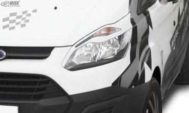 RDX Scheinwerferblenden für FORD Transit Custom & Tourneo Custom (2012-2018) weiß glänzend Böser Blick